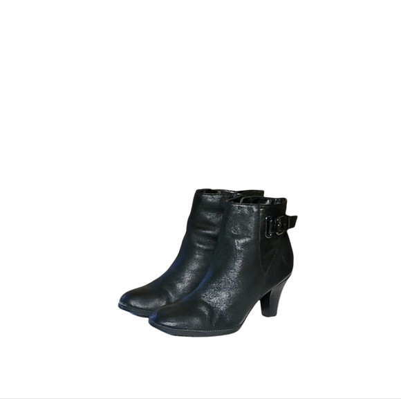 Women Vintage Leather Black Ankle Boots By St Johns Bay Size 8M/ Women Leather B - Picture 2 of 8